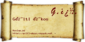 Göltl Ákos névjegykártya